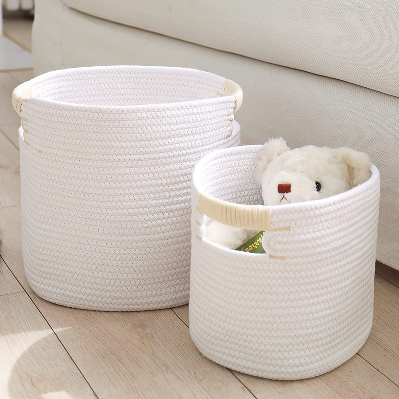 Dovecove Cot Rope Nursery Storage 2 Piece Fabric Basket Set & Reviews